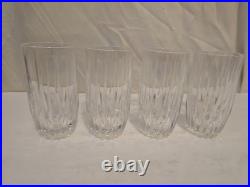 Set of 4 Waterford Marquis 12oz Crystal 5.5 Omega Highball Tumblers Glasses
