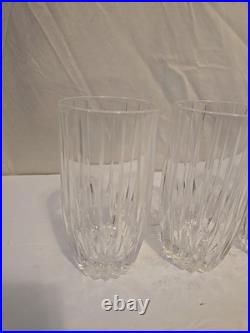 Set of 4 Waterford Marquis 12oz Crystal 5.5 Omega Highball Tumblers Glasses
