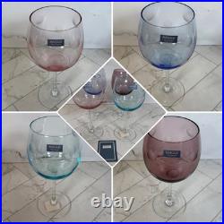 Set of 4 Waterford Marquis All Purpose Polka Dot Multi Color Goblets New in Box