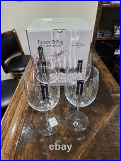 Set of 4 Waterford Vintage Elegance Burgundy Crystal Wine Glasses Bordeaux NIB