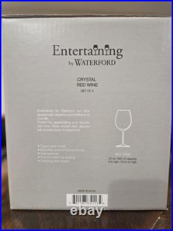 Set of 4 Waterford Vintage Elegance Burgundy Crystal Wine Glasses Bordeaux NIB