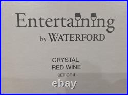 Set of 4 Waterford Vintage Elegance Burgundy Crystal Wine Glasses Bordeaux NIB