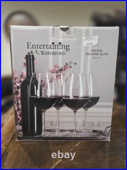 Set of 4 Waterford Vintage Elegance Burgundy Crystal Wine Glasses Bordeaux NIB