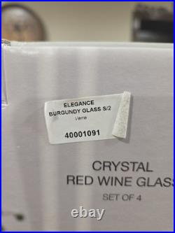 Set of 4 Waterford Vintage Elegance Burgundy Crystal Wine Glasses Bordeaux NIB