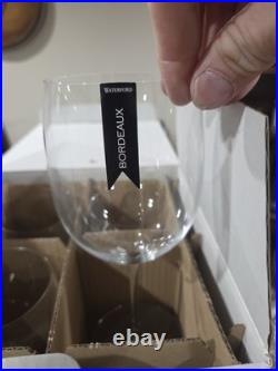Set of 4 Waterford Vintage Elegance Burgundy Crystal Wine Glasses Bordeaux NIB