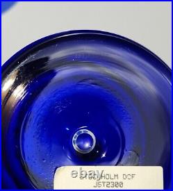 Set of 5 Block Stockholm Cobalt Blue Crystal Old Fashioned Barware Glass Heavy