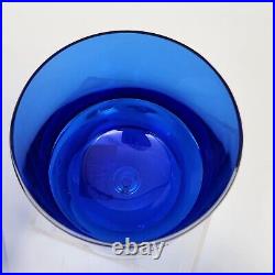 Set of 5 Block Stockholm Cobalt Blue Crystal Old Fashioned Barware Glass Heavy