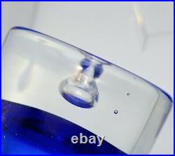 Set of 5 Block Stockholm Cobalt Blue Crystal Old Fashioned Barware Glass Heavy