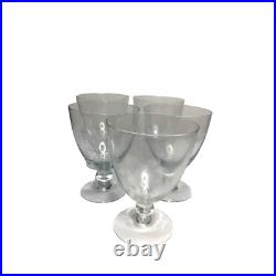 Set of 5 Clear Crystal Glasses Unknown Design