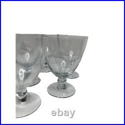 Set of 5 Clear Crystal Glasses Unknown Design