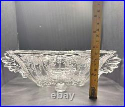 Set of 5 Fostoria Meadow Rose Baroque Shape Glassware Bowl Candle Cheese Cake