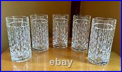 Set of (5) Ralph Lauren ASTON Crystal 6.25 Highball Tumbler Glasses, Mint