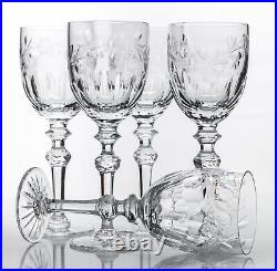 Set of 5 Rogaska Country Wine Goblet 7.75 Elegant Crystal Cut Glass Used