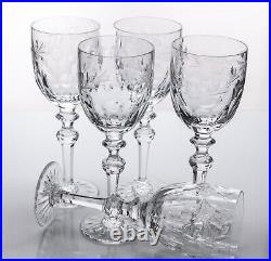 Set of 5 Rogaska Country Wine Goblet 7.75 Elegant Crystal Cut Glass Used