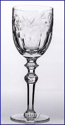 Set of 5 Rogaska Country Wine Goblet 7.75 Elegant Crystal Cut Glass Used