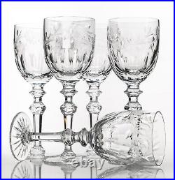 Set of 5 Rogaska Country Wine Goblet 7.75 Elegant Crystal Cut Glass Used