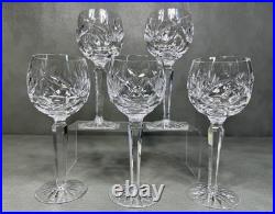 Set of 5 Waterford Crystal Ashling Hock Wine Goblet Glasses 7 3/8