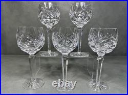 Set of 5 Waterford Crystal Ashling Hock Wine Goblet Glasses 7 3/8