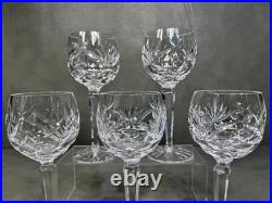 Set of 5 Waterford Crystal Ashling Hock Wine Goblet Glasses 7 3/8