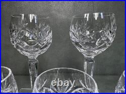 Set of 5 Waterford Crystal Ashling Hock Wine Goblet Glasses 7 3/8