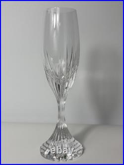 Set of 6 Baccarat Crystal Massena Champagne Flutes Glasses. 8 1/2