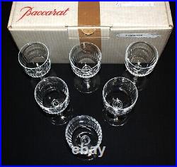 Set of 6 Baccarat RENAISSANCE Cut 5 1/4 Claret Wine Glasses in Box, Signed