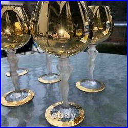 Set of 6 Bayel Bacchante Gold Nude Wine Glasses Set of SIX