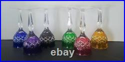 Set of 6 Bohemian 4.75 Inch Cordial Glasses Multi Colors Cut To Clear Crystal Set of 6 Bohemian 4.75 Inch Cordial Glasses Multi Colors Cut To Clear Crystal