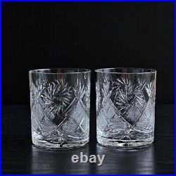 Set of 6 Classic Cut Crystal Rocks Glasses 11 oz Whiskey Scotch