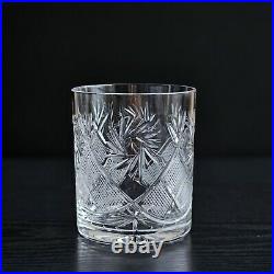 Set of 6 Classic Cut Crystal Rocks Glasses 11 oz Whiskey Scotch