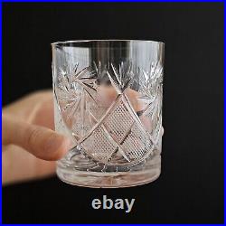 Set of 6 Classic Cut Crystal Rocks Glasses 11 oz Whiskey Scotch