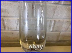 Set of 6 Crystal Glass Champagne Flute Etched Glasses