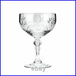 Set of 6 Crystal Glassware for Hosting Parties and Events 7oz Champagne Coup