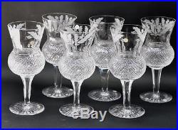 Set of 6 Edinburgh Crystal Thistle Wine/Water Goblets