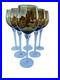 Set of 6 Elegant 12 Tall Crystal Amber Wine Glass with Clear Twist Stem