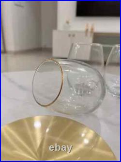 Set of 6 Glasses with gold rim
