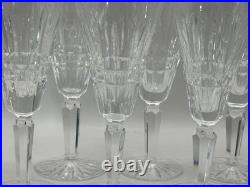 Set of 6 Glenmore Fluted Champagne Glasses by Waterford Crystal Glass 7 1/8