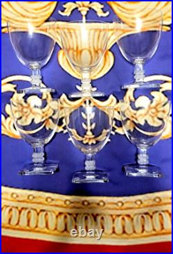 Set of 6, Gorgeous, Lalique France, ARGOS 5 Crystal Water Goblet(s) MINT