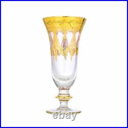 Set of 6 Interglass Italy Crystal Glasses Clear Italian Champagne Flutes