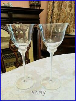 Set of 6 Mikasa Crystal Tulip Frost clear 8.5 Wine Glass Goblet Frosted Stem