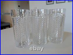 Set of 6 Ralph Lauren Crystal Herringbone 6.25 Highball Heavy Glasses