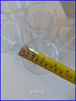 Set of 6 Ralph Lauren Crystal Herringbone 6.25 Highball Heavy Glasses