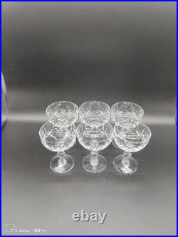 Set of 6 Royal Brierley Handcut Crystal Champagne Saucers/Coupe England 4.75T