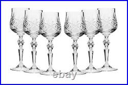 Set of 6 Russian Crystal Stemmed Shot Glasses 2oz Soviet Sherry Vodka Cordials