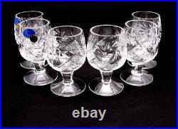 Set of 6 Russian Cut Crystal Shot Glasses 1.7 oz Soviet USSR Vodka Stemmed