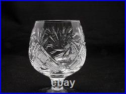 Set of 6 Russian Cut Crystal Snifter Glasses 5 oz USSR Soviet Cognac Goblet