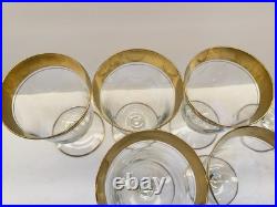 Set of 6 Tiffin Franciscan Rambler Rose 6 Water Goblets Gold Encrusted Optic