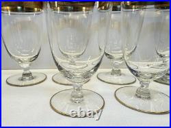 Set of 6 Tiffin Franciscan Rambler Rose 6 Water Goblets Gold Encrusted Optic