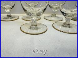 Set of 6 Tiffin Franciscan Rambler Rose 6 Water Goblets Gold Encrusted Optic