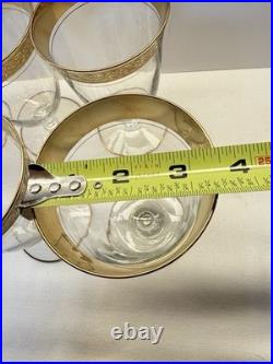 Set of 6 Tiffin Franciscan Rambler Rose 6 Water Goblets Gold Encrusted Optic